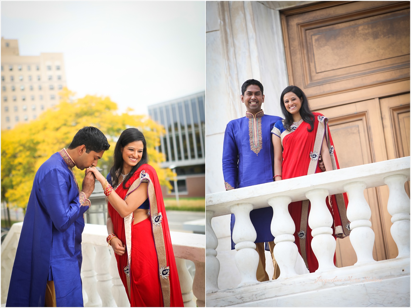 DIA Detroit Riverwalk Engagement Session Detroit Wedding Photographer Hindu