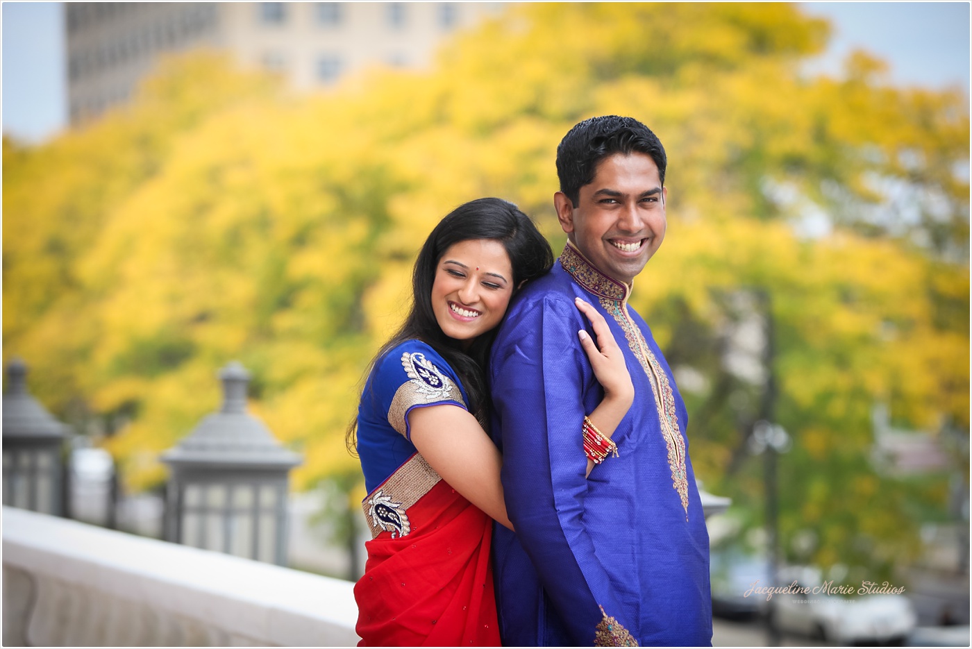 DIA Detroit Riverwalk Engagement Session Detroit Wedding Photographer Hindu