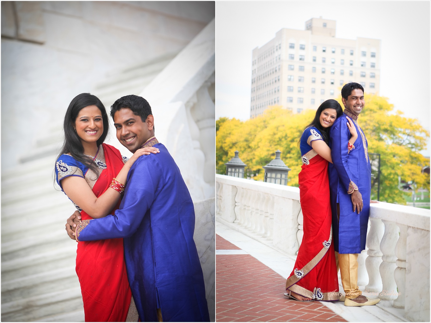 DIA Detroit Riverwalk Engagement Session Detroit Wedding Photographer Hindu