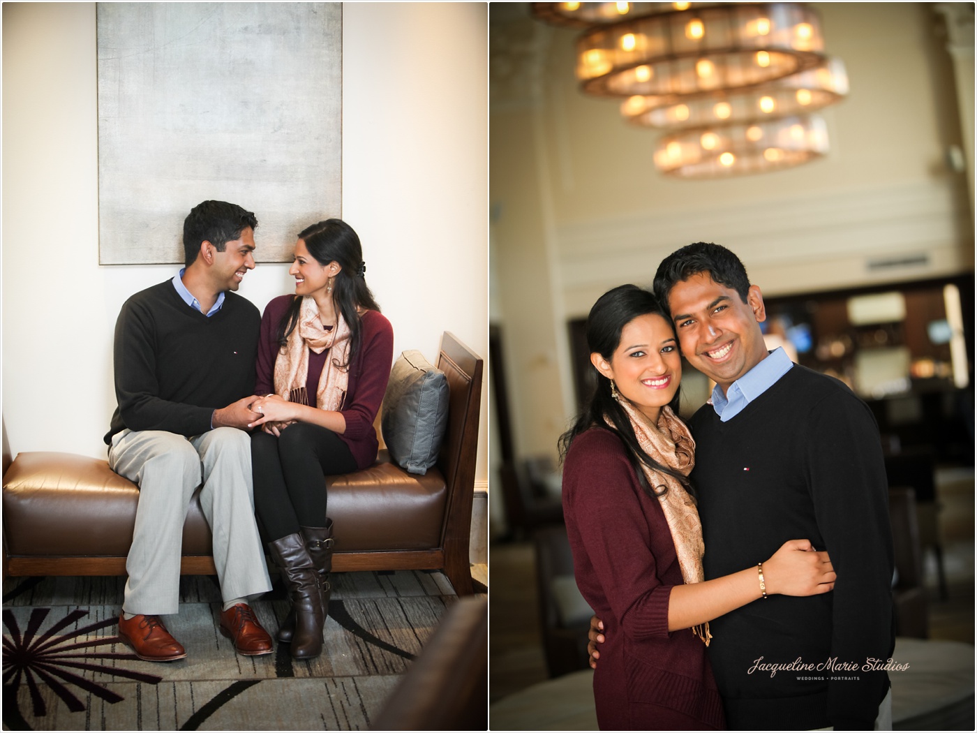 DIA Detroit Riverwalk Engagement Session Detroit Wedding Photographer Hindu