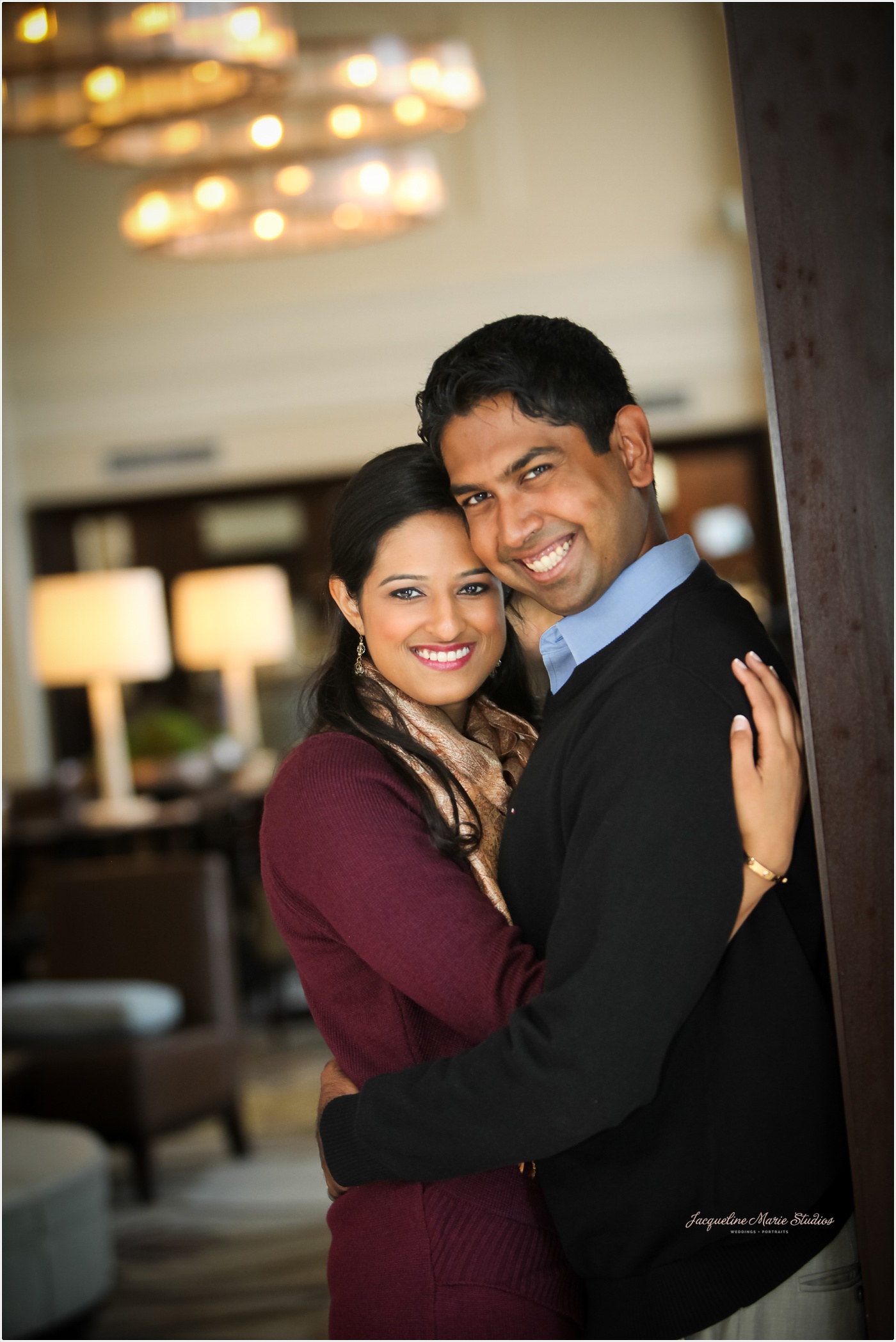 DIA Detroit Riverwalk Engagement Session Detroit Wedding Photographer Hindu