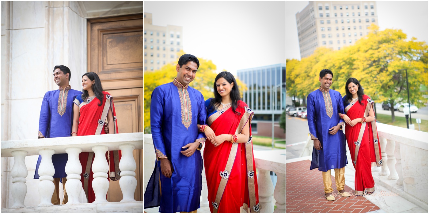 DIA Detroit Riverwalk Engagement Session Detroit Wedding Photographer Hindu